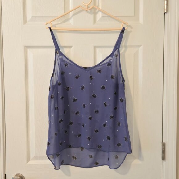 CAbi Crossover Blouse 2 Piece Violet Floral Sleeveless Top Style 5534 Size L - Picture 6 of 11